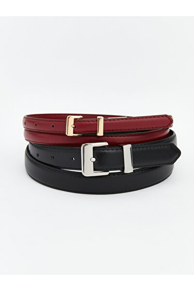 LC Waikiki Women's Faux Leather Belt Set of Two