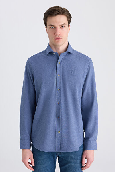 D'S Damat Ds Damat Comfort Indigo Gabardine Shirt