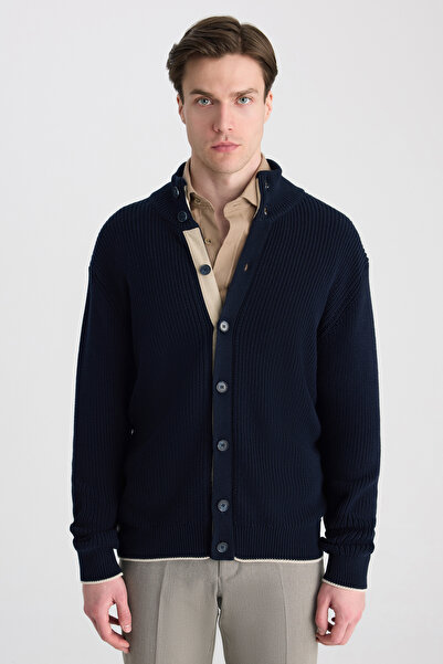 D'S Damat Ds Damat Regular Fit Navy Blue Cardigan