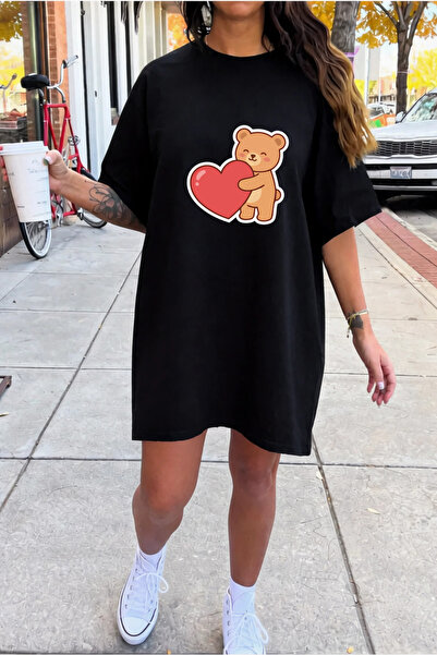 valeriae Γυναικείο βαμβακερό κοντομάνικο φόρεμα με λαιμόκοψη σε σχήμα ποδηλάτ...