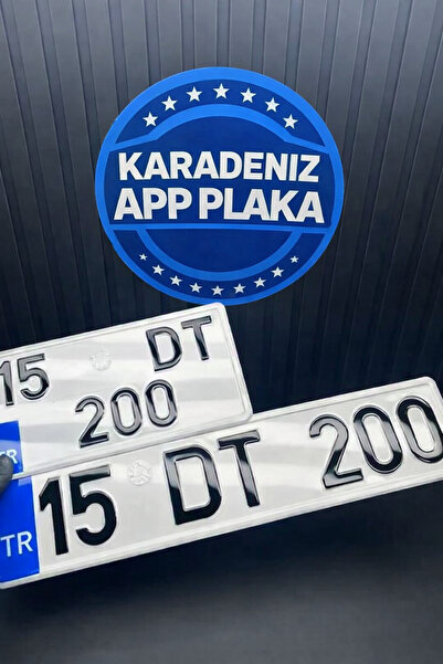 karadenizapppleksi App Plaka (1 Kare 1 Düz Beyaz Çerçeve)
