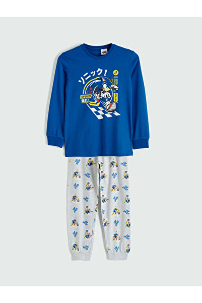 LC Waikiki RMZ GİYİM FARKIYA طقم بيجامة للأولاد مطبوع عليه Zero Roba Yaka Sonic