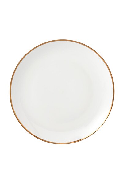Carrefour Carrefour round platter with gold rim, 30.5 cm, White