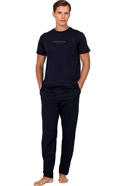 Pierre Cardin Set de pijamale pentru bărbați, 100% bumbac, cu mânecă scurtă –...