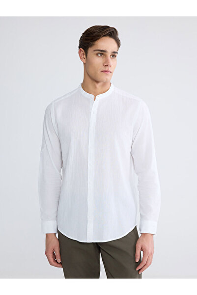 LC Waikiki Ανδρικό πουκάμισο με κλασική εφαρμογή και ριγέ γιακά από το κατάστ...