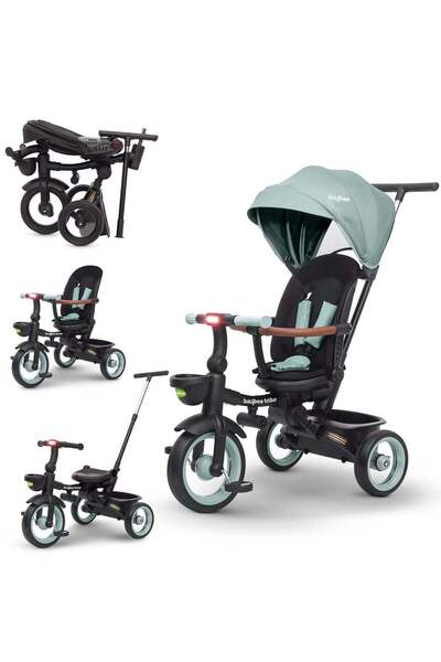 BAYBEE 7 in 1 Convertible Tricycle for Kids, Foldable Cycle with Parental Pus...