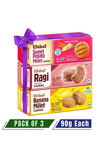 WELEET Millet Cookies-Assorted, Pack of 4 360 g