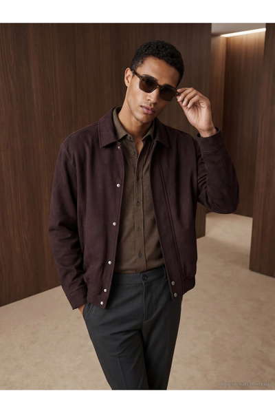 LC Waikiki Rmz Gi̇yi̇m Farkiyla Standardfit Men's Suede Coat