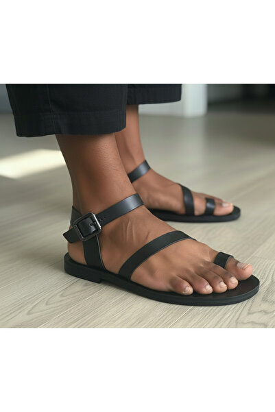 Bostini Men's Strappy Natural Genuine Leather Bodrum Sandals