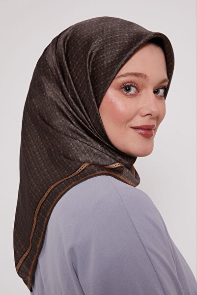 Levidor Solid Color Edges Thin Belt Pattern Sparkling Crystal Scarf