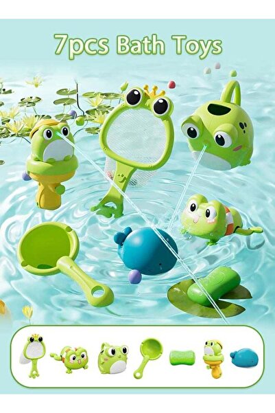 Generic 7PCS Bath Toys Cute Swimming Frog Baby Bath Toys for Toddler Fun Bath...