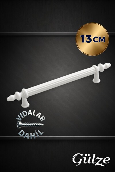 GÜLZE (13 CM) BEYAZ RENK VEZİR Model Mobilya Kulpları Dolap,çekmece,komodin,m...