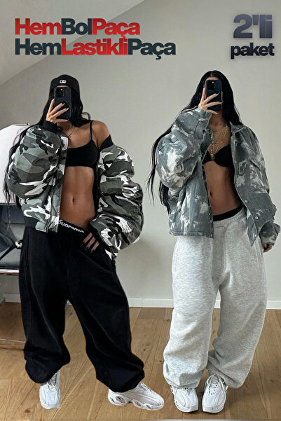 vladivosto 2-Piece Unisex Oversized Baggy Adjustable Long Sweatpants - Loose ...