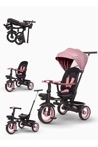 BAYBEE 7 in 1 Convertible Tricycle for Kids, Foldable Cycle with Parental Pus...