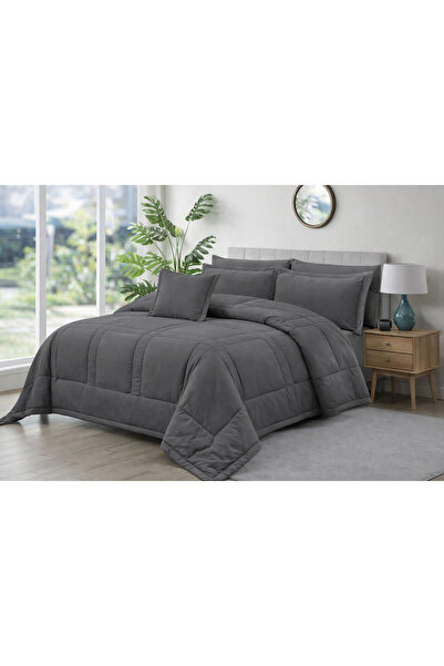 Crestj An Zone Hotel Single and a Half Bedspread - 4 Pieces - Gray
