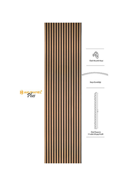 Akupanel Plus 60x245 Cm Gold Renk Akustik Ahşap Duvar Paneli