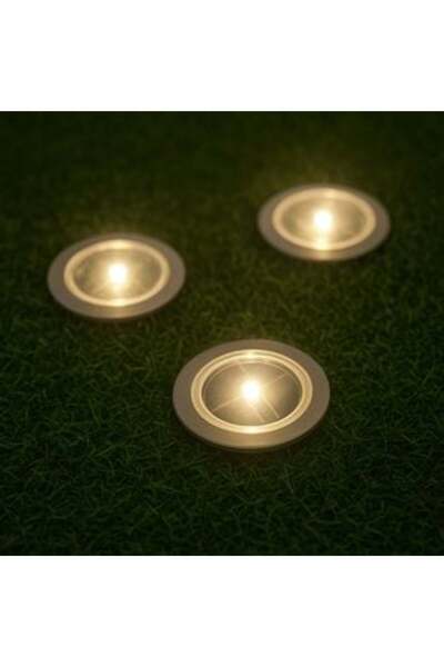 OEM Set de lămpi solare rotunde pentru gazon Ø7 x 6,5 cm - 3 buc