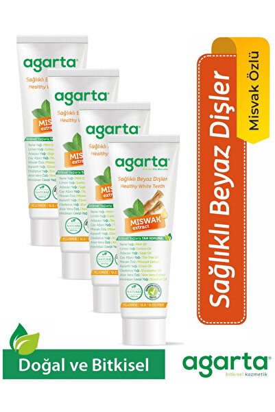 Agarta 4 Adet Doğal Misvak Özlü Diş Macunu 100 Ml
