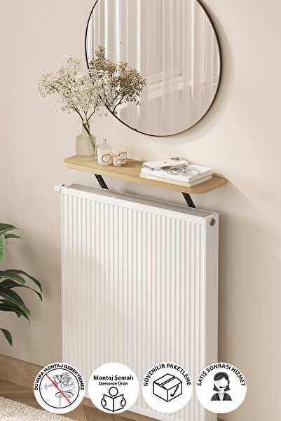 Bofigo Petek Üstü Raf Kalorifer Peteği Rafı Duvar Rafı Uçan Raf Dresuar 60 Cm...