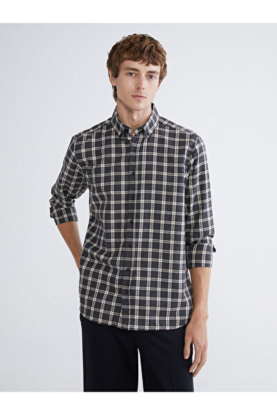 LC Waikiki Standard Fit Checkered Embroidered Men's Lumberjack Shirt for Styl...