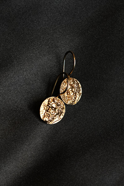 Luna Antik Yunan Figürlü Gümüş Kancalı Küpe