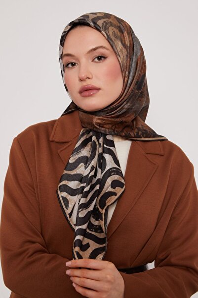 Levidor Abstract Striped Double Pattern Gradient Sparkling Crystal Scarf