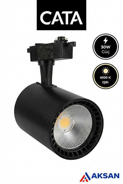 Cata CT-5334 Babil 30W LED Ray Spot Siyah Kasa 4000K Gün Işığı (Naturel – Ilı...