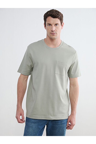 LC Waikiki Ανδρικό μπλουζάκι με λαιμόκοψη πράσινο