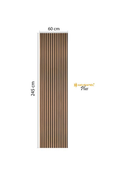 Akupanel Plus 60x245 Cm Gold Renk Akustik Ahşap Duvar Paneli