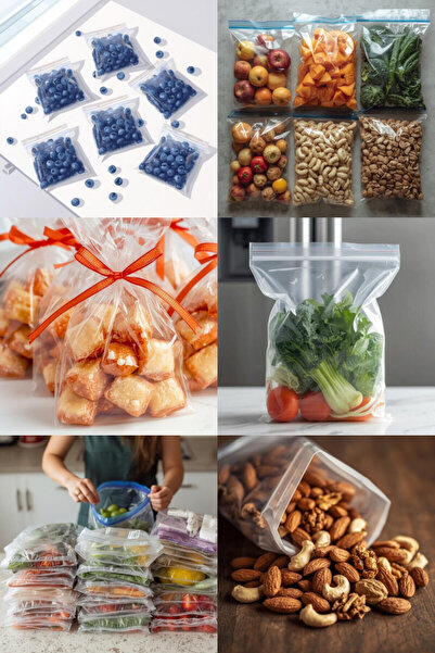 Bimotif 50 قطعة من أكياس زيبلوك الشفافة، أكياس ثلاجة شفافة، أكياس، مقاس 19x25...