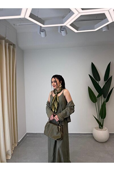 MARGA Gömlekli Askılı Elbise Takım