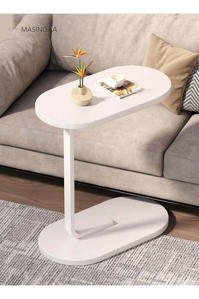 MASINGAA Sofa Side Table, C Shaped End Table, Coffee Table, Small Table for L...