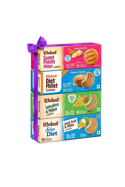 WELEET Millet Cookies Premium-Assorted, Pack of 4 360 g