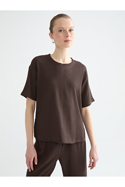 LC Waikiki Tricou de damă cu guler rotund și textură