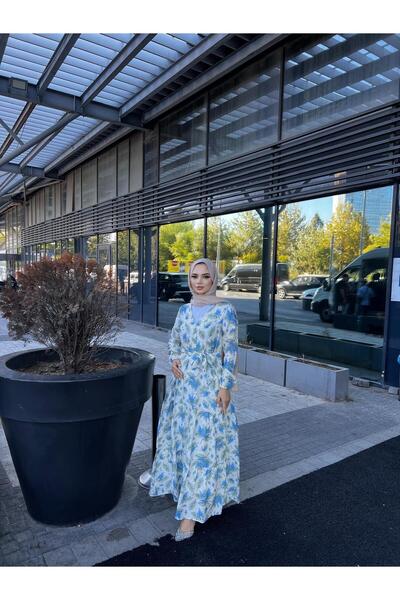 Moda Krash Kruvaze Summer Patterned Dress