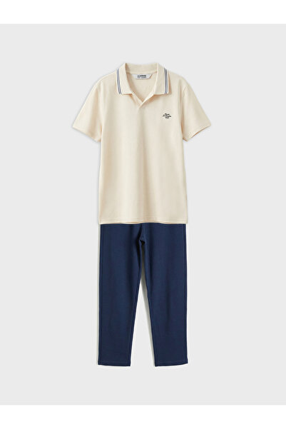 LC Waikiki تيشيرت وبنطال بياقة بولو للأولاد