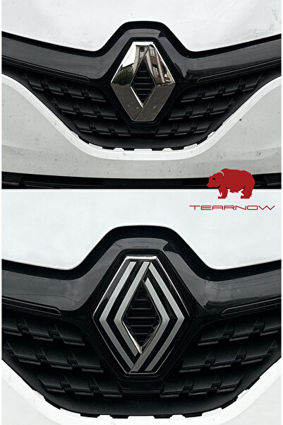 TEARNOW Clio 5 (2019-2024) Yeni Nesil Amblem Kaplama Sticker - Piano Black, Siyah & Gri