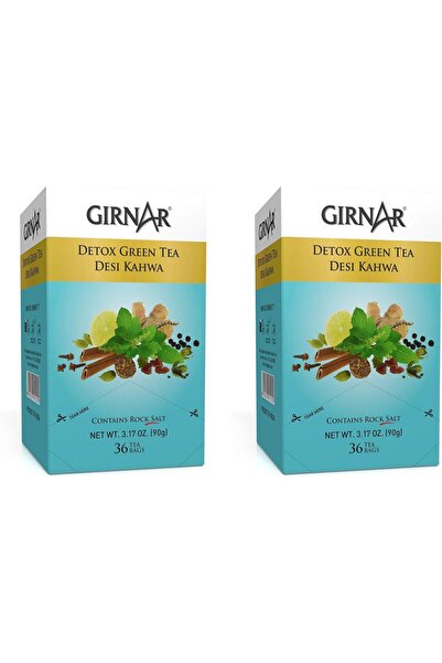 GIRNAR Green Tea Desi Kahwa (Detox Tea) - 36 Tea Bags X 2 Packs