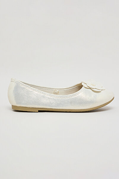 R&B Girl's Cream 3D Flower Ballerinas