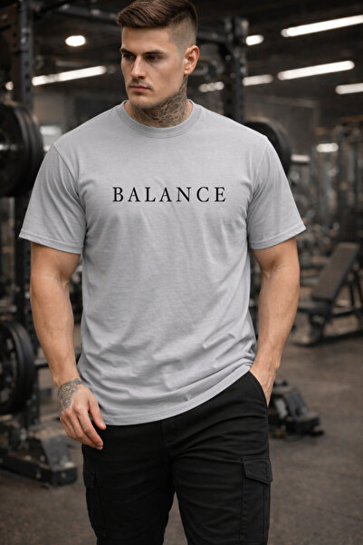 dont quıt Gray T-Shirt 100% Cotton Balance Design