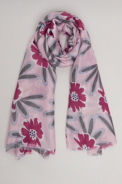 R&B Women's Pink Floral Patterned Scarf