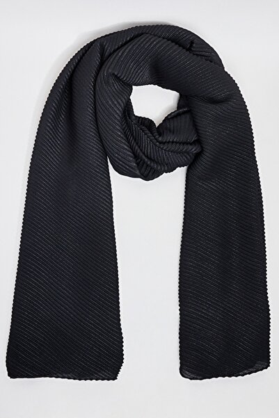 R&B Women's Black Textured Scarf, 180X85cm
