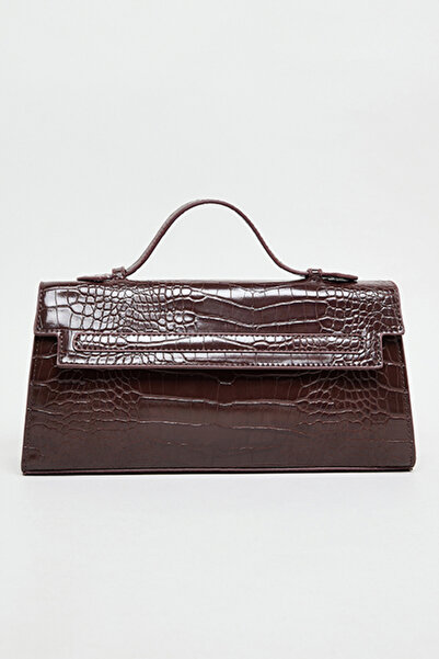 R&B Women's Brown Textured Top Handle Bag