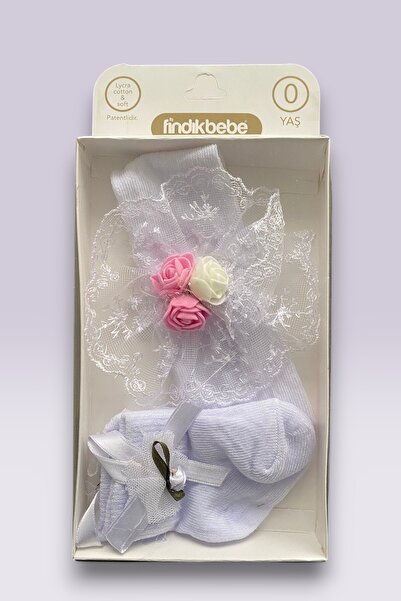 Esinti مجموعة باندانا وجوارب للأطفال حديثي الولادة (0-3 أشهر)