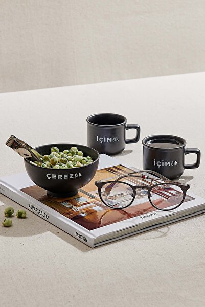 Paşabahçe Çerezlik Seramik Servis Kasesi Siyah