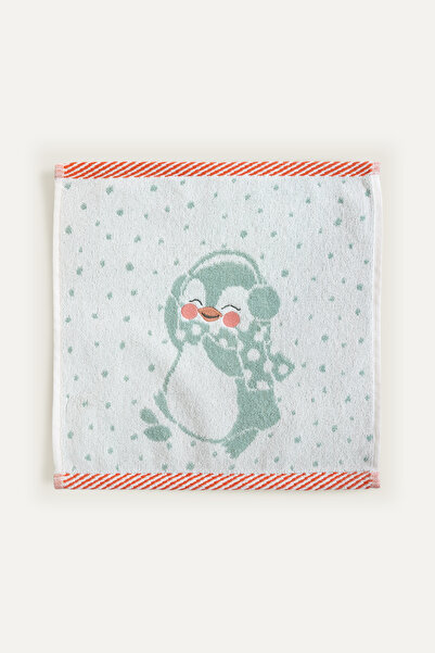 Casadora Baby Pingu Mint 100% Organic Cotton My First Towel - 30X30Cm