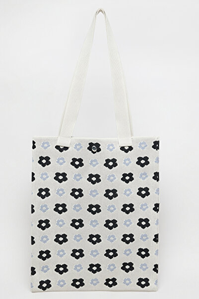 R&B Women's Cream Patterned Shoulder Bag