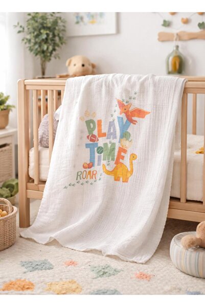kitikate Organic Play Time Muslin Blanket White