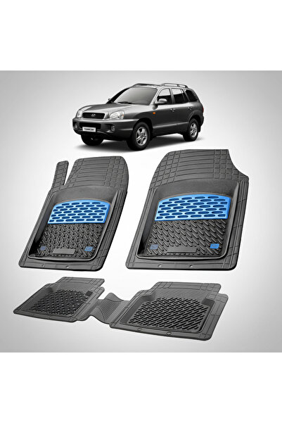 TEAMCAR Hyundai Santa Fe 2000-2006 Floor Mats | Rubber Floor Mat | Blue