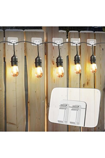 The Bros 20 قطعة من خطافات إضاءة خارجية شديدة التحمل مع لاصق مقاوم للماء - مش...